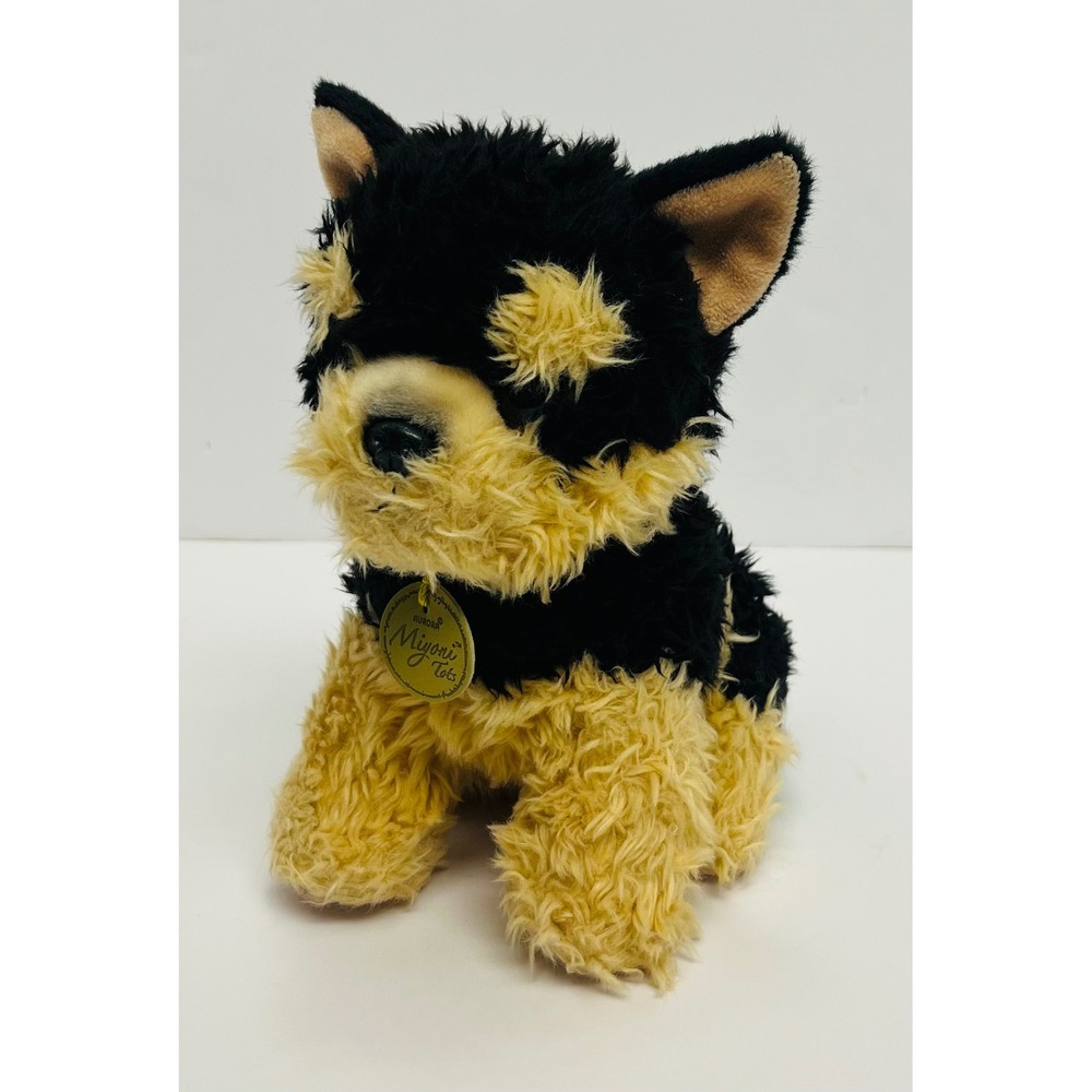 Aurora Miyoni Tots Yorkshire Terrier Yorkie Puppy 8" Plush Black Tan Dog Toy